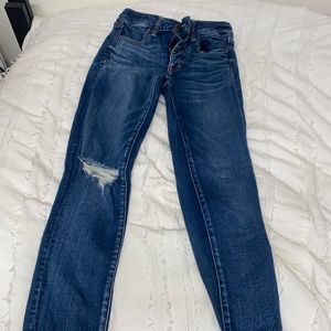American Eagle high rise ripped jeans